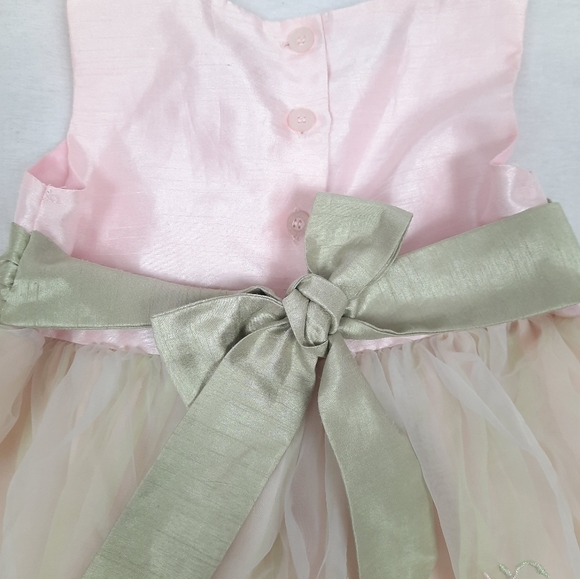 Blueberi Boulevard Pastel Satin Chiffon Floral Embroidered Layered Dress‎ Sz 6 - Picture 7 of 9